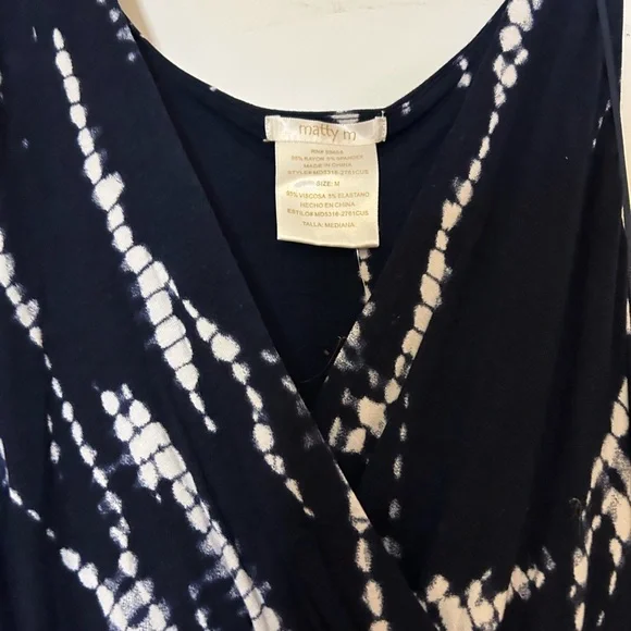 Matty M Navy and White Patterned Maxi Dress - Picture 2 of 4